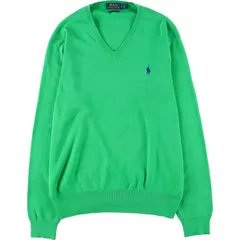 古着 ラルフローレン Ralph Lauren POLO RALPH LAUREN Vネック コットンニットセーター メンズL相当/eaa463718