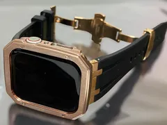 ローズ　ブラック　アップルウォッチ ラバーベルト Apple Watch ケース　カバー　40mm 41mm 44mm 45mm 49mmApple Watch 用