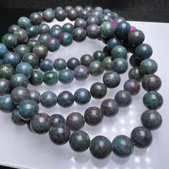 ルビー サファイア イン カイヤナイト 7.5mm-7.8mm  1連分 ブレスレット2本セット