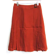 ジェイプレス プリーツスカート ベルトデザイン ウール ボトムス レディース 7サイズ オレンジ系 J.PRESS