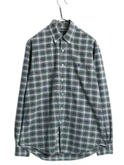 【お得なクーポン配布中!】 ラルフローレン チェック オックスフォード ボタンダウン シャツ メンズ M / 古着 ポロ コットン 長袖シャツ ワンポイント マルチカラー BD