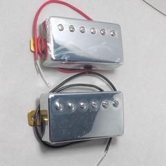 カバードハムバッカー2個セット ネック&ブリッジ クローム エレキギターピックアップ 新品