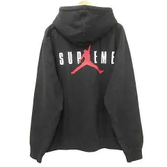 シュプリーム SUPREME タグ付き 24AW Jordan Hooded Sweatshirt ロゴプリント パーカー プルオーバー スウェット シャツ 裏起毛 M 黒 ブラック ☆AA★