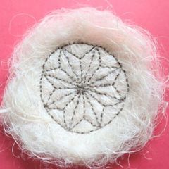 【精麻トレイ】麻の葉紋様　ブラウン