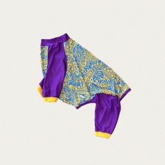 犬服　5L胴回85　ウォーターCOOL　ハワイアンYE×PL七分袖　ロンパース