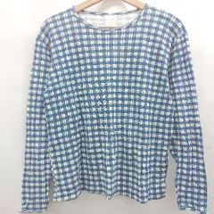 ◇ Θ φ Partners MERVYNS ギンガムチェック柄 長袖 ロンＴ カットソー サイズM ブルー レディース E  【1503040000935】