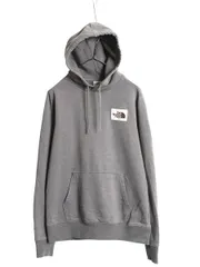 【お得なクーポン配布中!】 ノースフェイス スウェット フード パーカー メンズ S 古着 裏起毛 プルオーバー トレーナー アウトドア ワンポイント 茶タグ シンプル 灰