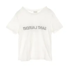 サンローランパリ SAINT LAURENT PARIS reverse Tシャツ コットン ホワイト 665234 レディース 中古 サンローランパリ SAINT LAURENT PARIS カットソー reverse