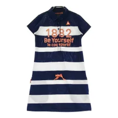サイズ：M LECOQ GOLF ルコックゴルフ  半袖ワンピース ボーダー柄 ネイビー系 [240101312920] ゴルフウェア レディース ストスト