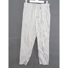 ◇ JEANASIS ジーナシス ウエストゴム ストライプ トラウザーパンツ サイズ S ホワイト ブラック レディース  【中古】 【1203140000629】