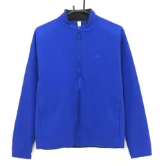 【超美品】アディダス 中綿ジャケット ブルー 裏一部起毛 胸元ロゴ メンズ M ゴルフウェア adidas