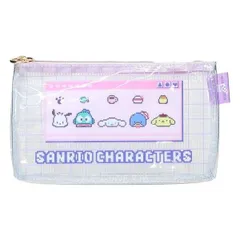 サンリオキャラクターズ クリアフラットポーチ マルチポーチ ペンポーチ ペンケース コスメポーチ PL ビットデザインシリーズ 