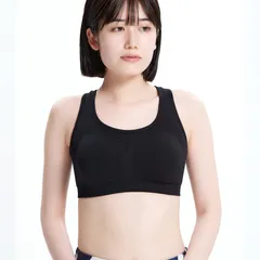 新品【公式】ヨガウェア・ヨガ専門店アイリー スポーツブラ 揺れない スポブラ フィットネスブラ ヨガ レディース/中学生/高校生/ジュニア/部活 大きいサイズ ホールド感 脇肉すっきり 下着 ブラジャー カップ付き トレーニング インナーA1003  ブラック