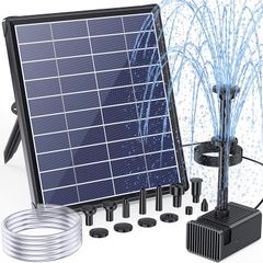 NFESOLAR ソーラーポンプ 屋外 ソーラー 噴水ポンプ ソーラー水中ポンプ 5.5W ソーラーパネル 浮きタイプ 太陽光充電 3000mAh内蔵バッテリー 水面に設置 酸素供給 水循環 ウォーターポンプ ノズル8個 チューブ1.5ｍ付き 夜間使用不可 1