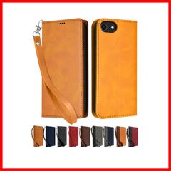 シズカウィル iPhoneSE 第3世代 2022 第2世代 2020 iPhone8 iPhone7 ケース カバー 手帳型 本革調 レザーケース ライトブラウン 1個入り