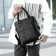 ショルダーバッグ トートバッグ 大容量 メンズ アウトドア 旅行 レジャー 男女兼用 旅行 おしゃれ ワンショルダーバッグ ワニ革風 メンズ ビジネスバッグ 通勤 通学 2way オシャレ オシャレ ブラック 書類カバン