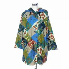 ミッソーニ MISSONI DONNA 総柄 コート パーカー コットン ナイロン イタリア製 42 グリーン ベージュ アウター /THHのサムネイル