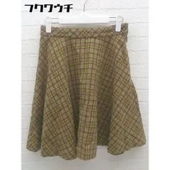 ◇ BEAMS HEART ビームス ハート チェック 膝丈 フレア スカート サイズ1 ブラウン系 レディース 【中古】 【1101190008407】