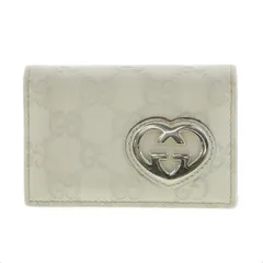 【中古】 GUCCI （グッチ） ﾗﾌﾞﾘｰｸﾞｯﾁｼﾏｶｰﾄﾞｹｰｽ 小物 名刺入れ/ｶｰﾄﾞｹｰｽ  ﾎﾜｲﾄ 245730 used:Bのサムネイル