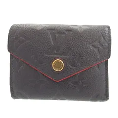 美品 ルイヴィトン モノグラムアンプラント ポルトフォイユゾエ M58880 ネイビー 紺 2つ折り財布 財布 0954 LOUIS VUITTON