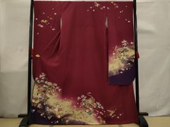 平和屋着物■豪華振袖　刺繍　貝桶花楽器文　金糸　金彩　正絹　逸品　AAAS0375sx