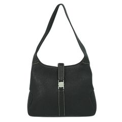 本物 サルヴァトーレ フェラガモ Salvatore Ferragamo レザー ショルダーバッグ ブラック バッグ 中古 【フォロー割】