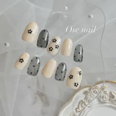 ネイルチップ サイズオーダー 花ネイル