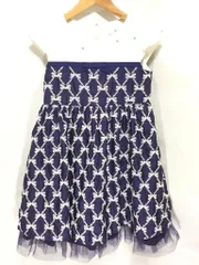 ★KUMIKYOKU　組曲　ドレス　リボン　刺しゅう　ワンピース　サイズLL　130cm　送料込　466159