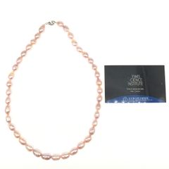 ピンク 真珠 パール ネックレス 鑑定カード付き シルバー アクセサリー SV