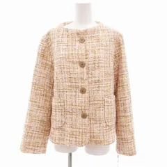 ジュンコシマダパート２ JUNKO SHIMADA part2 タグ付き ツイードジャケット ノーカラー シングル 4B 15 ベージュ マルチカラー ■GY03 /VU◇ 0217のサムネイル