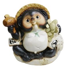 人形 たぬき 狸 陶器 オブジェ 置物 インテリア 工芸品 美術品 A1112