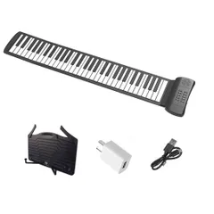 ピアノ 61鍵盤 初心者 折畳 ロール 電子ピアノ スピーカー内蔵 子供用 ロン