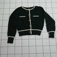 ◇ ⊇ ナチュラルクチュール シンプル系 長袖 ニットカーディガン サイズF ブラック系 レディース E  【1509190034707】