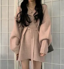 ワンピース シャツワンピース ニットワンピ ミニ丈 ショート丈 ロング丈 長袖 Vネック ウエストマーク ウエストリボン かわいい 大人可愛い きれいめ シンプル カジュアル 大人 上品 おしゃれ お洒落 大人可愛い 大人女子 こなれ感 ガーリー エレガント 