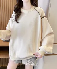 トレーナー レディース スウェット 裏起毛 ゆったり トップス ラウンドネック プルオーバー 体型カバー 暖かい 長袖 大人可愛い 韓国ファッション お洒落 通学 カジュアル 秋冬 スウェット 厚手 ストリート 77GULI-002