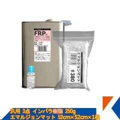 キクメン ニューガラスマット（エマルジョン）とインパラ樹脂250gの3点セット FRP 補修 ボート 船 カー カウル スポイラー エアロ RED MEMORY カーボン カーボンクロス 送料無料