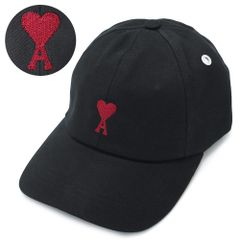アミ パリス キャップ BFUCP006.AW0041 001 帽子 エンブロイダリー キャップ ハート ロゴ 刺繍 ブラック 黒 AMI PARIS