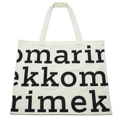 【新品未使用】marimekko マリメッコ ロゴトートバッグ 白地 黒文字