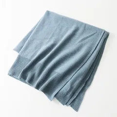 クリーニング済　マーガレットハウエル　リネン　大判ストール　青 クリーニング済マーガレットハウエルリネン大判ストール青