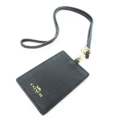 コーチ COACH IDカードケース 定期ケース カードケース PVC レザー ロゴ 配色 黒 ブラック /CK17 ■GY17