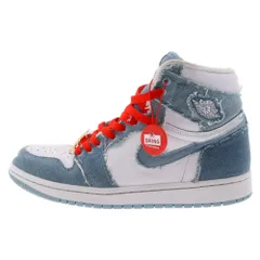 NIKE (ナイキ) WMNS AIR JORDAN 1 HIGH OG DENIM ウィメンズ エアジョーダン1 ハイ OG デニム ハイカットスニーカー ホワイト/インディゴ US9.5/26.5cm DM9036-104