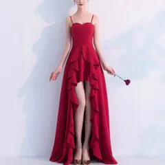 フリルの美しい イブニングドレス?.?