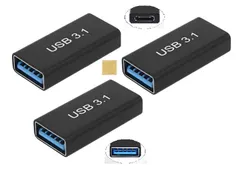 Sound Wave【 3.2 Gen2 10Gbps高速データ転 アダプター メス メス 】USB延長コネクタ USB-C メス to USB-A メス 変換アダプタ Type-C メス - Type-A メス 中継アダプタ 5A 急速充電 C-USB３個