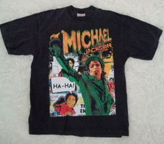 【新品未使用】Michael　Jackson　HIPTRACK　スリラー　ラップTEE　マイケルジャクソン　両面プリント　ブラック　Lサイズ　Tシャツ T-367