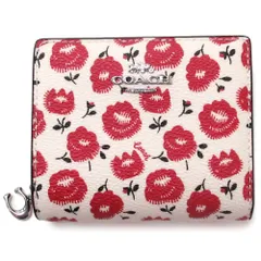 【新品 未使用】コーチ 財布 COACH アウトレット スナップウォレット フラワープリント 花柄 二つ折り財布 CBO76 SVWGZ