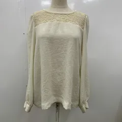 nano・universe ナノユニバース シャツ、ブラウス 長袖 無地 フリル レース