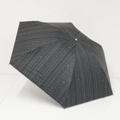 折りたたみ日傘 LANVIN en Bleu ランバンオンブルー USED美品  晴雨兼用 ロゴ ドット ストライプ ブラック 遮光  50cm FS9136