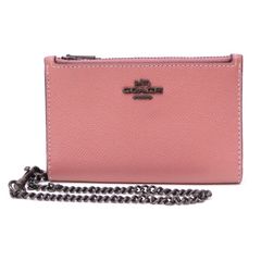 コーチ COACH ジップチェーンカードケース カード&コインケース ピンク レザーのサムネイル
