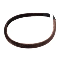 【ダークブラウン×ワンサイズ】[Cream dot. クリームドット公式] ヘアアクセサリー レディース カチューシャ 大人 細め スリム 1cm ぷっくり ベロア ベルベット ヘアバンド 無地 シンプル 秋冬 