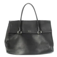 ポールスミス PAUL SMITH トートバッグ ハンドバッグ 書類カバン レザー 本革 シボ革 ロゴ 黒 ブラック /CK4 ■GY18のサムネイル